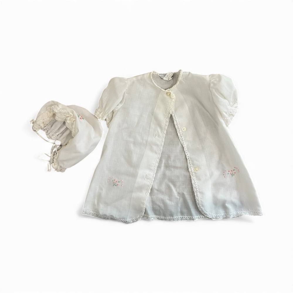 Vintage Baby Dress with Matching Bonnet